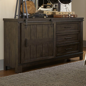 Thornwood Hills - Barn Door Dresser - Rock Beaten Brown