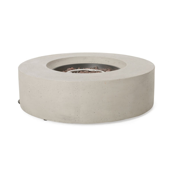 Modern Lightweight Concrete Outdoor Circular Fire Pit 50, 000 Btu