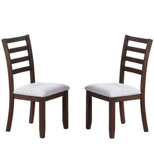 Ladder Back Design Dining Chairs (Set of 2) - Walnut