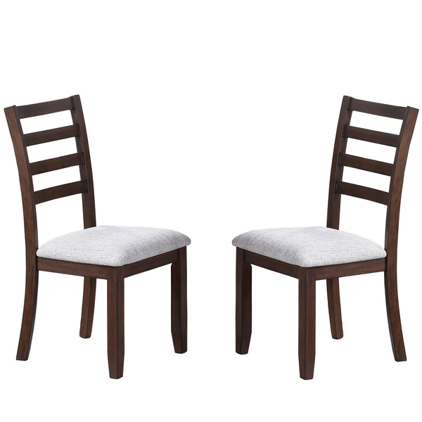 Ladder Back Design Dining Chairs (Set of 2) - Walnut