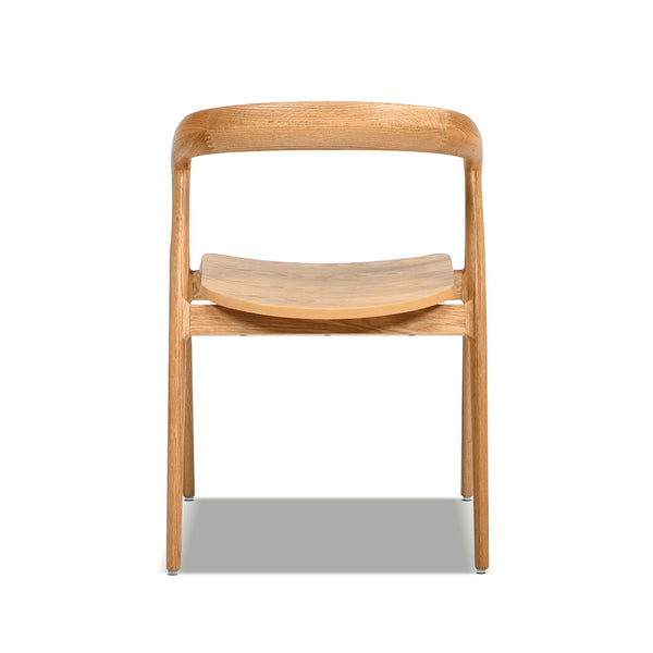 Simeon - Scandinavian Sculpted Dining Chair - Warm Natural Brown