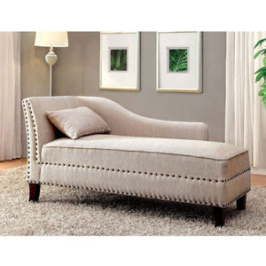 Chaise With Nailhead Trim And Plush Pillow