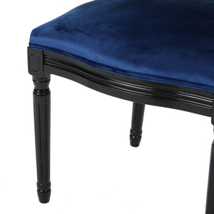 French Country Inspired Dining Chair With Iconic Round Backrest - Navy Blue
