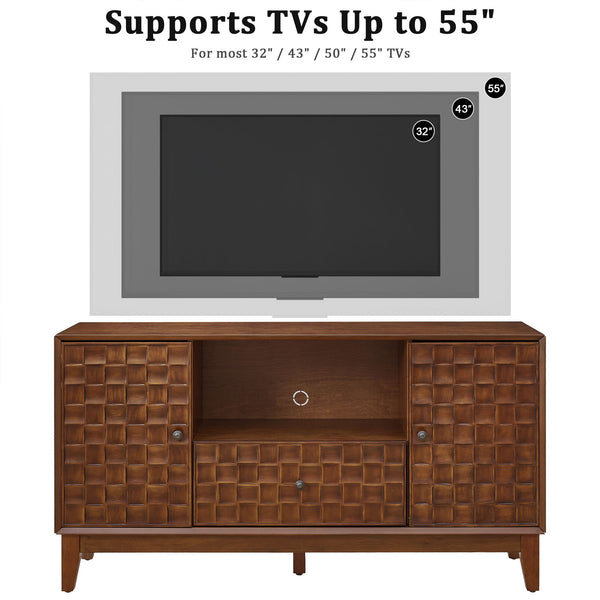 TV Stand With 3D Wood Texture - Brown