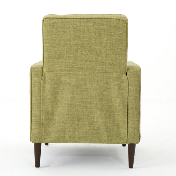 Mid-Century Modern Recliner With Button Tufted Waffle Stitch