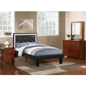 Glamours Style Bed With Diamond Tufted Padded Headboard