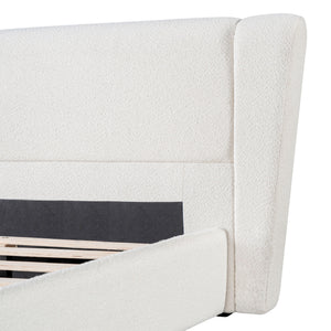 Upholstered Wingback Platform Bed Frame, No Box Spring Needed