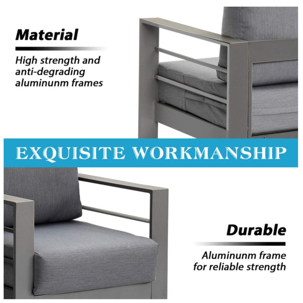 Outdoor Patio Set All-Weather With Thick Cushions
