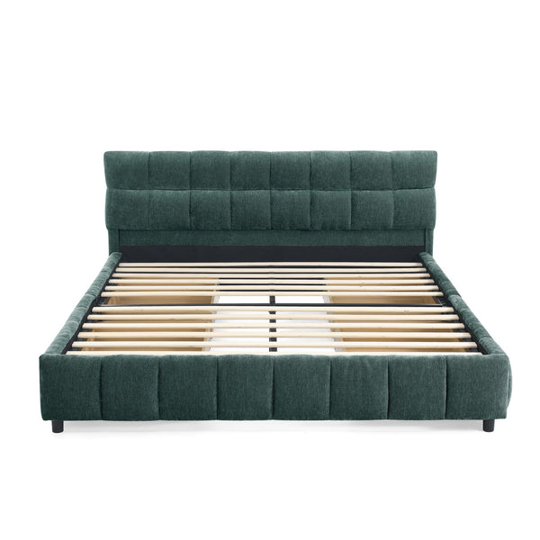 Modern Platform Bed Frame With Thick Fabric