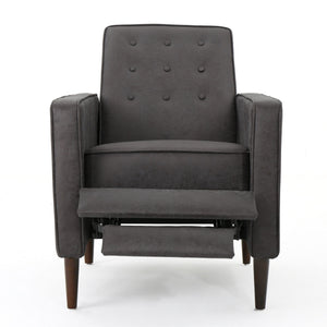 Macedonia - Button Tufted Fabric Recliner - Slate