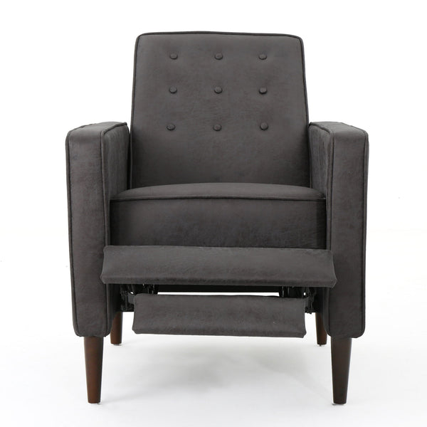 Macedonia - Button Tufted Fabric Recliner - Slate