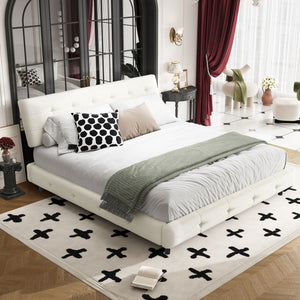 Tufted Headboard With Extra-Large Ultra-Soft Cloud Pillow Design