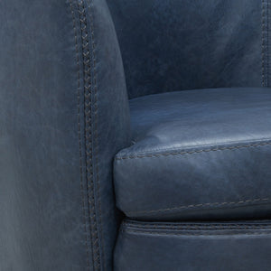 Barolo - 100% Italian Leather Swivel Club Chair (Set of 2)