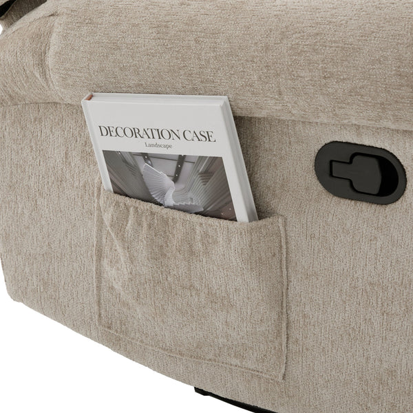 Manual Recliner Massage Chair With Swivel Rocker, 8 Massage Modes, Side Storage Pocket
