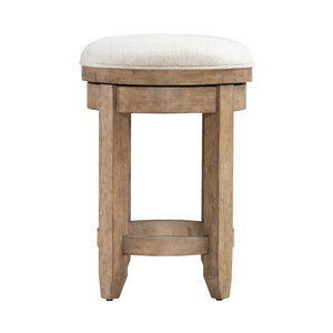 Millstone - Upholstered Console Swivel Stool - Nutmeg