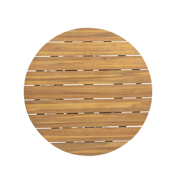 Outdoor 3 Pieces Dining Set, Round Bistro Set - Teak
