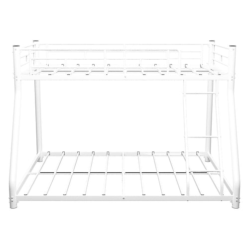 Bunk Bed Frame With Ladder And Guardrail, Heavy Duty Noise Free Design Metal Construction
