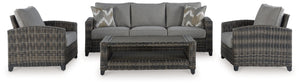 Oasis Court - Sofa, Chairs, Table Set (Set of 4) - Gray