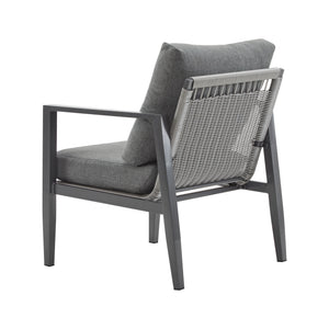 Modern Lounge Chair With Rope Accents And Cushions