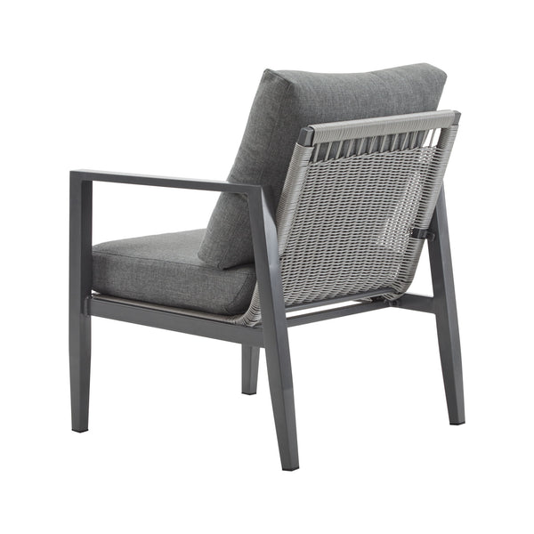 Modern Lounge Chair With Rope Accents And Cushions