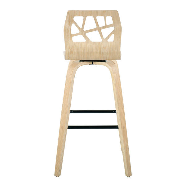 Folia - Contemporary Fixed Height Stool With Swivel With Square Footrest (Set of 2)