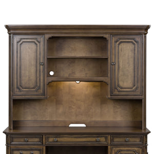 Amelia - Jr Executive Credenza Hutch - Antique Toffee