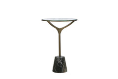 Gianna - Accent Table - Antique Brass / Green Marble