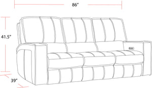 Rockford - Triple Power Reclining Reclining Sofa - Verona Saddle