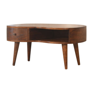 Wave Coffee Table With 1 Drawer
