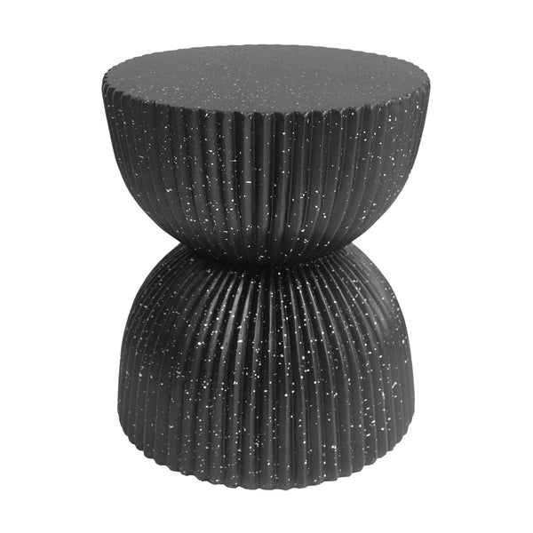 Side Table With Speckled Ribbed Texture
