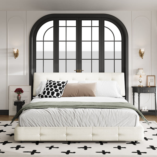 Tufted Headboard With Extra-Large Ultra-Soft Cloud Pillow Design