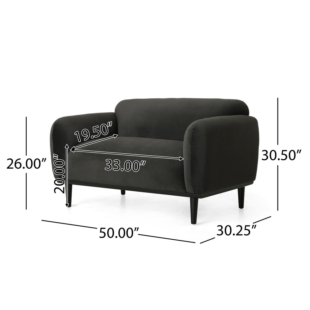 Sway - Upholstered Loveseat With Wood Legs And Round Arms
