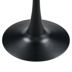 Round Dining Table With Thickened Engineered Wood Top And Metal Pedestal, 23.6" Diameter For Kitchen, Living Room, Small Spaces