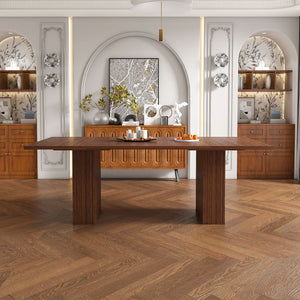 Rectangular Dining Table With Storage Base - Walnut