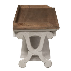 Farmhouse Reimagined - Bed Bench - Antique White / Chestnut Tops