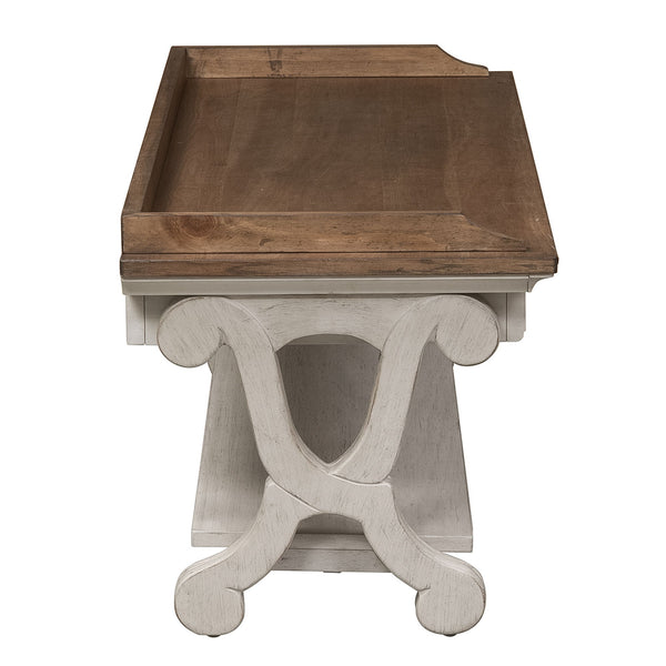 Farmhouse Reimagined - Bed Bench - Antique White / Chestnut Tops