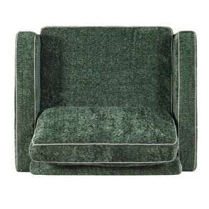 Accent Chair Upholstered Single Sofa With Square Arms, Sewn Pillow Back For Living Room