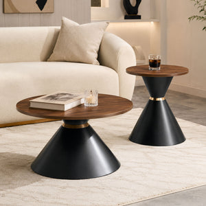 2 Piece Round Coffee Table Set For Living Room