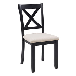 6 Piece Dining Table Set With Bench - Beige / Black / Oak