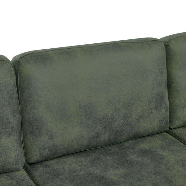 Modular Sectional Sofa With Custom Configuration And Removable Cushions - Olive
