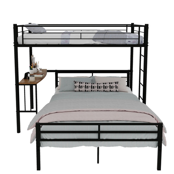 Bunk Bed With Built In Desk & Guardrail Frame