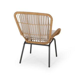 Outdoor Wicker Club Chair With Cushions (Set of 2)