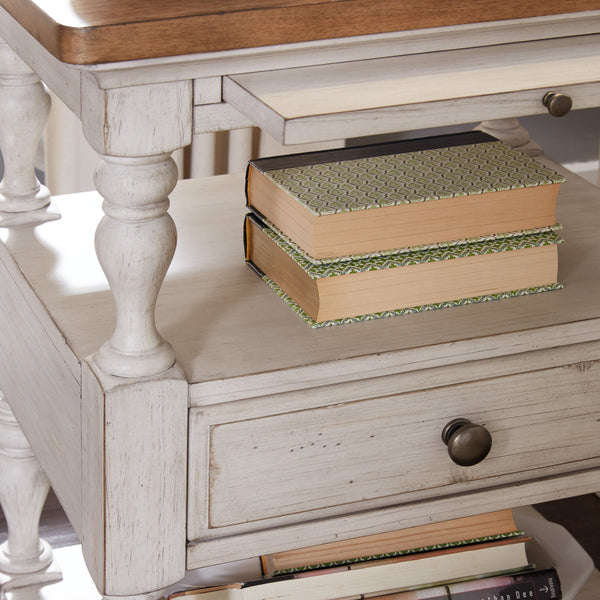 Farmhouse Reimagined - 1 Drawer Nightstand - Antique White / Chestnut Tops