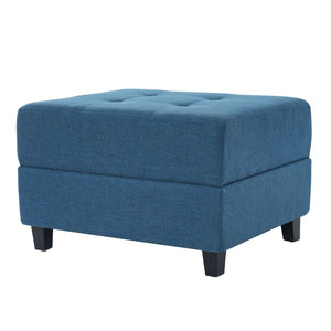 Ottoman, Compact Footrest For Living Room - Navy Blue