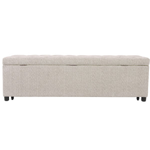 Storage Ottoman With Tufted Seat And Underseat Drawer