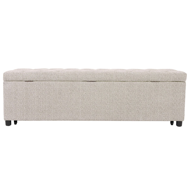 Storage Ottoman With Tufted Seat And Underseat Drawer