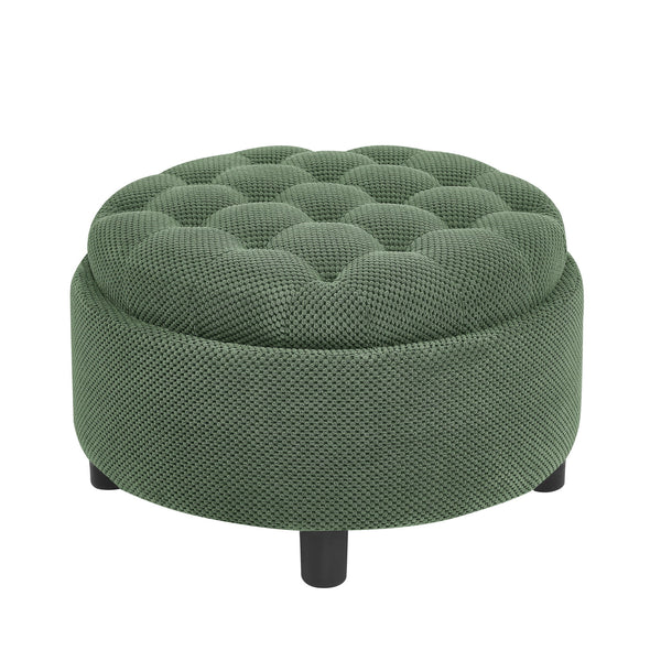 Storage Round Footstool Table Ottoman