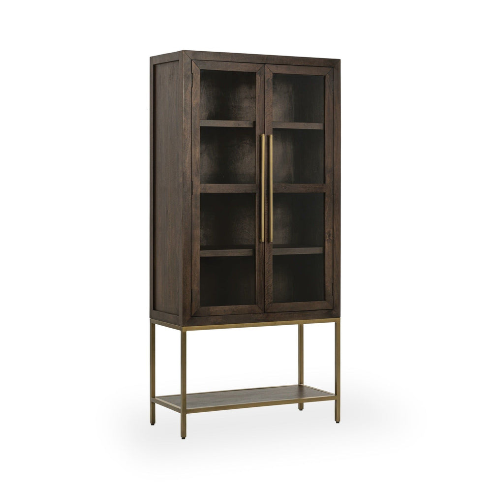 Freemont - Solid Wood Tall Cabinet - Kona Brown