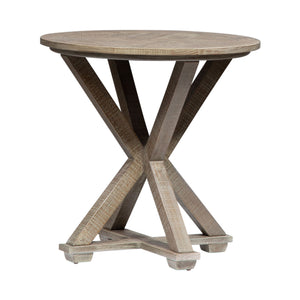 Parkland Falls - Round End Table - Weathered Taupe