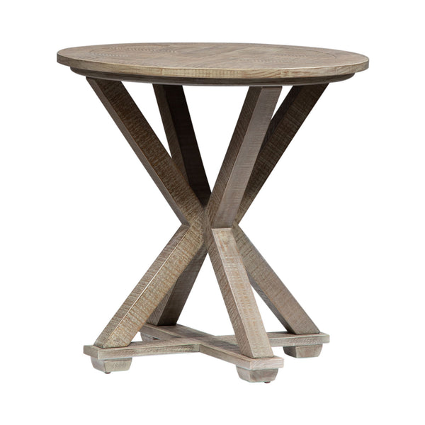 Parkland Falls - Round End Table - Weathered Taupe
